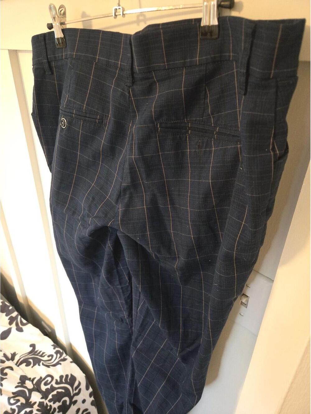 Lee Flex Motion Regular Fit Straight Leg Plaid Trousers Size 12 Long - Picture 4 of 5